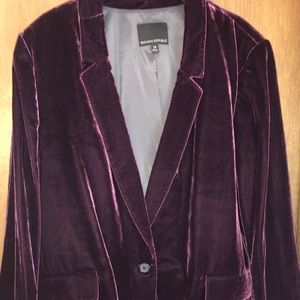 Banana Republic deep purple velvet blazer